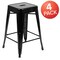 Emma and Oliver 4 Pack 24" High Metal Indoor Counter Bar Stool - Stackable Stool